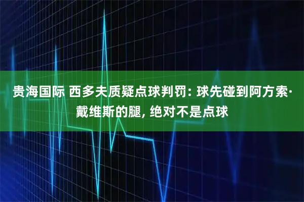 贵海国际 西多夫质疑点球判罚: 球先碰到阿方索·戴维斯的腿, 绝对不是点球
